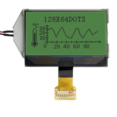 China 10 pins Graphic LCD 128x64 COG LCD Module with Green LED Backlight for sale