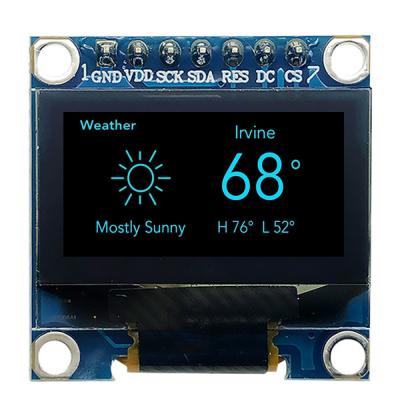 China 7 Pins 0.96 Inch OLED Display Module SPI 3V White PMOLED With SSD1306 Driver IC for sale