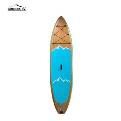 China Unisex Wooden Color Inflatable Sup Stand Up Paddle Board Isup Air Paddle Board for sale