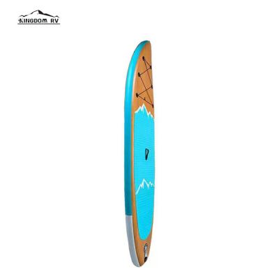 China New Factory Grain Unisex Wooden Inflatable Surfboard Eva Standing Paddle Board PVC Straight Paddle Board for sale