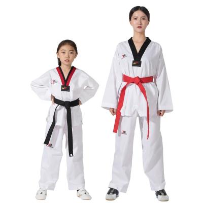 China Factory Wholesale Custom Logo Taekwondo Sample Best Quality Polyester Cotton Martial Art Free Shipping Taekwondo Uniform for sale