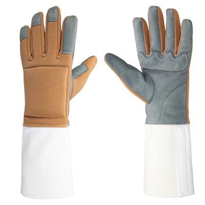 China Gauntlet Gloves Fencing Gloves Sword Fighting Padded Leather Gloves XXS/XS/S/M/L/XL/XXL for sale