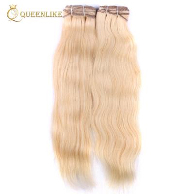 China Silky Straight Wave Double Weft Machine Make Full Cuticles Cambodian Silky Straight Hair Blonde 613 Color Hair Weft for sale