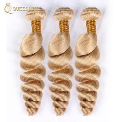 China Loose Wave Blonde Virgin Hair Non Smell Soft Smooth Hair 3pcs 613 Bundles for sale