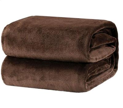 China Anti-pilling Plush Fleece Travel Super Soft Washable Velvet Flannel Blanket Custom for sale