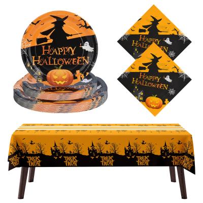 China Wholesale Cheap Disposable Plastic Halloween PVC Cover PEVA Paper Plate Tablecloth Paper Cloth For Thanksgiving Christmas Tablecloths for sale