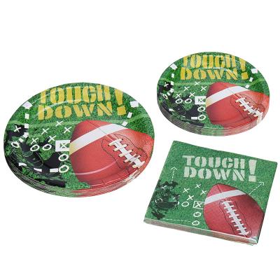 China Biodegradable NFL Paper American Football Disposable Dinnerware Dishes 9