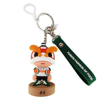 China Promotion manufacturers supply three-dimensional ornaments PVC cartoon wrist strap 3D soft glue PVC doll key chain key chain for sale