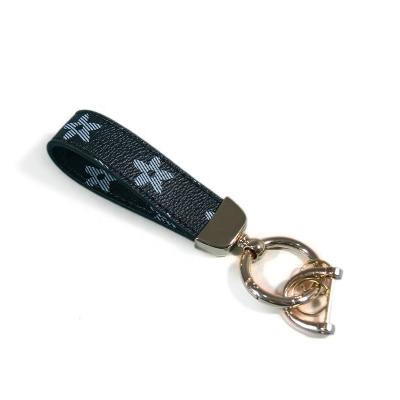 China Wholesale-Hanging Diy High-grade Printed Horseshoe Hanging Car Leather Metal Key Chain Promotion Pu Buckle Key Chain Decoration for sale