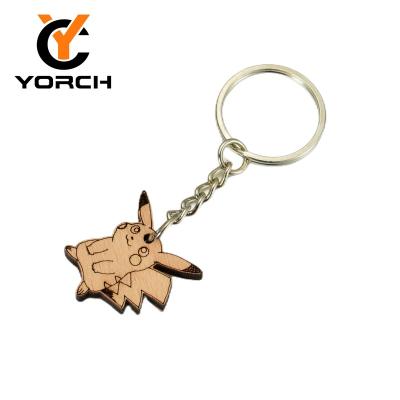 China Key Chain 500pcs Ring Trend Wedding Couple Key Ring Promotion Key Chain Laser Printed Word Couple of Cartoon Wooden Bag OPP Key Ring for sale