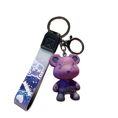 China Cute Promotion Cartoon Resin Color Changing Bear Key Chain Fashion Car Key Chain Lovers Bag Pendant Wholesale for sale