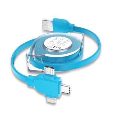 China Type-c 5A Fast Charging Cable 3 IN 1 USB Data Cable 1m Universal Retractable Multiple Cheap Price Factory Direct High Quality USB Data Cable for sale