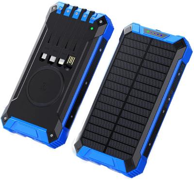 China Outdoor or Indoor Activities Top Selling Products Fast Charging Waterproof Strong Flashlight Solar Power Bank Qi Charger Mobile Phone Power Bank for sale