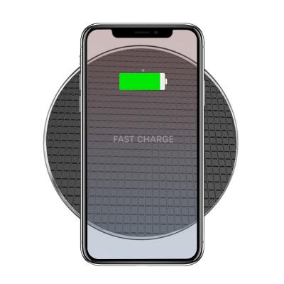 China Latest Metal 10W Mobile Phone Portable Wireless Charging Pad Pad Ultra Thin Qi Wireless Fast Charger With Led Display Light For iPhone for sale