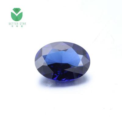 China Environment friendly lab created hydrothermal colombian loose colored sapphire gemstone egg shape for sale for sale