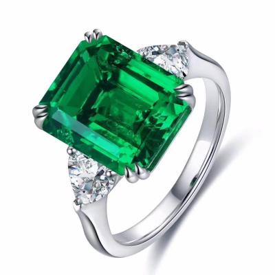 China Jewelry Making Factory Original Octagon Loose Gemstone Lab Made Green For Sale Price for sale