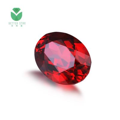 China China Manufacture Environmental Friendly Oval Shape Pink Dark Red Certified Lab Created Loose Gemstone Ruby Stones For Sales for sale