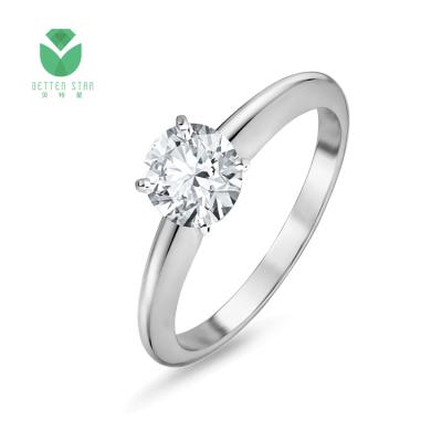 China Romantic 0.5ct E color VS clarity hpht lab created diamond white gold ring jewelry for sale