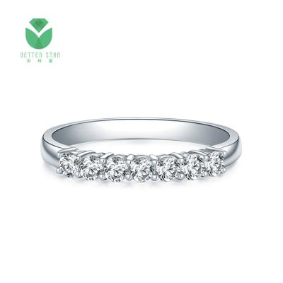 China Romantic 18k white gold hpht 0.1 carat*6pc lab created diamond ring jewelry women for sale