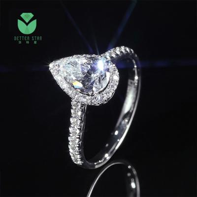 China Customized lab developed factory price wholesale romantic 18k white gold CVD hpht diamond ring for sale