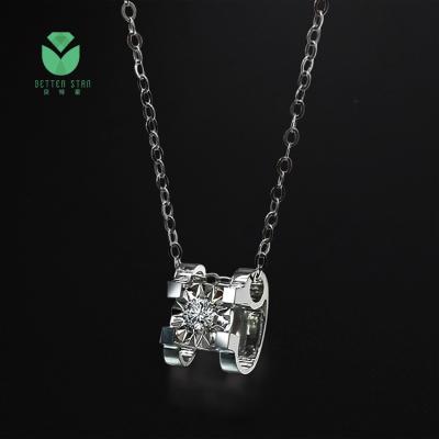 China Real Bull Design 14k/18k White Gold Environmentally Friendly Master Lab Grown Diamonds Necklace Chain for sale