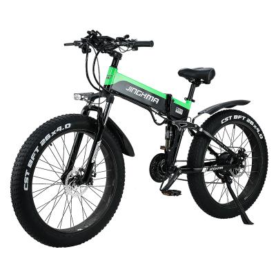 China Aluminum alloy snow bike 500W ebike electric bicycle 26 electric folding bicycle for sale