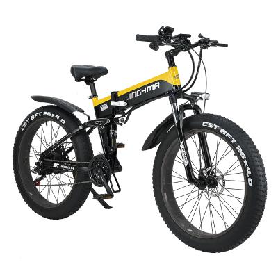 China Aluminum alloy snow bike 500W electric bici elettrica bicycle 26 electric folding bicy for sale