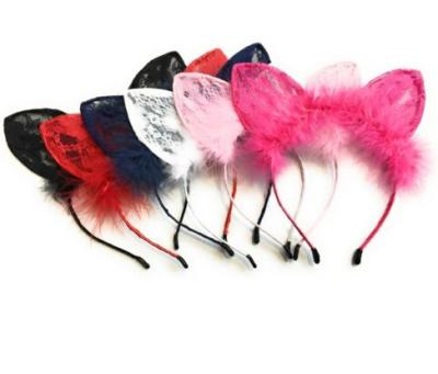 China Eco-friendly New Fashion Cat Ears Headband Hair Band Fluffy Hair Circle Headband Women Headband for sale