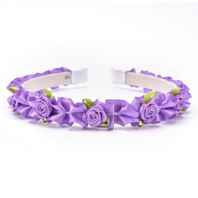 China European and American Style Rose Headband Fashion Kids Flower Hair Accessories for Girls for sale