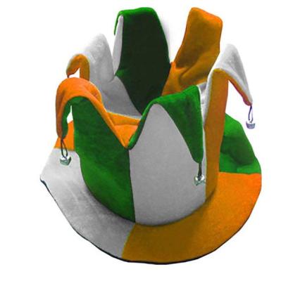 China Green Party Eco-Friendly Jester Hat Irish Ireland Tricolor Hat St. Patricks Day Costume White Orange for sale