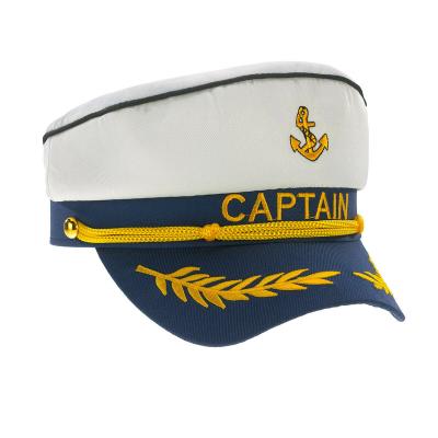 China Eco-Friendly Navy Yacht Captain Anchor Sailor Hat Marine Sea Cap Fishing Fancy Dress Costume for sale