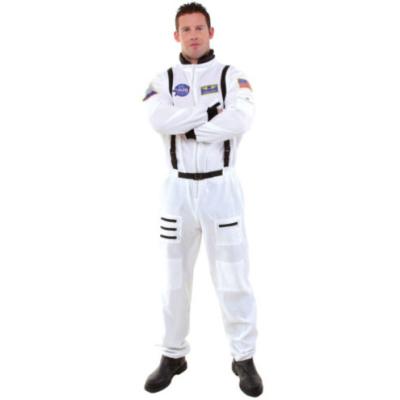 China Polyester Astronaut Spaceman White Suit Mens Halloween Uniform Costume AGM2743 for sale