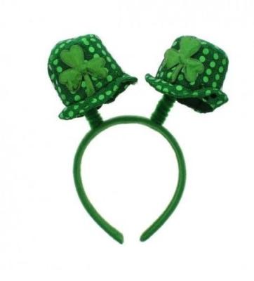 China Hair Decoration St PATRICKS DAY IRELAND IRISH FANCY BOPPERS HEADS WAVY HEADBAND MINI HATS for sale