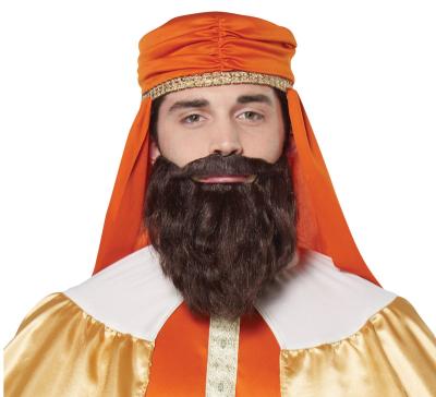 China Eco-friendly Materials The Sage King Christmas Mens Costume Brown Mustache And Beard for sale