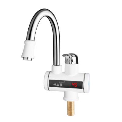 China 2022year LED Digital Display Electric Water Heater Tap Color Plastic Single Hole Kitchen Faucet for sale