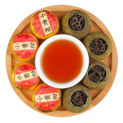 China Unfrmented Chinese Mandarin Tangerine Peel Dragon Pearls Balls Old Trees Loose Tea Citrus Organic Chinese Pu'er Tea for sale