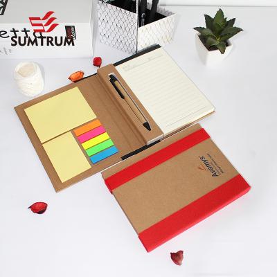 China Self Adhesive High Quality Eco-friendly Kraft Paper Notebook With Pen For Classmate Or Student Customized Gift Price for sale