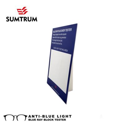 China Check if the glass is wholesale anti blue light block blue light resistant blue light tester glasses testing cardboard display for sale