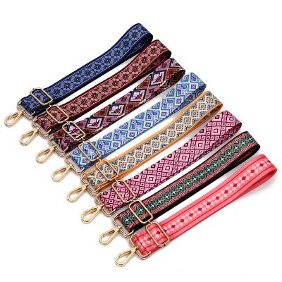 China New Design Polyester Multicolor Dot Diamond Pattern Replacement Wide Shoulder Strap Adjustable Guitar Strap for sale