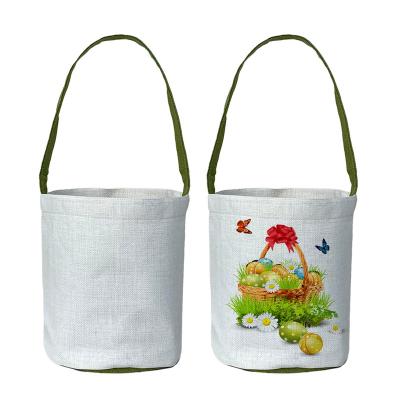 China New Arrival Easter Accessories Candy Bag Accessories Blank Sublimation Canvas Easter Canvas Basket for sale