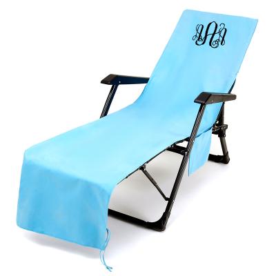 China Wholesale Personalized Child Safe Portable Summer Monogram Microfiber Beach Chair Cover for sale