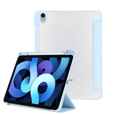 China Tri Folded Back Cover PU Leather Tablet Case Protective Hard Clear Case For iPad Case 10.9 inch for sale