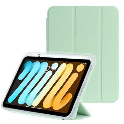 China Transparent Stand Case New Arrival Shockproof PU Leather Case Tablet Case for iPad mini6 with Pencil Slot for iPad mini6 for sale