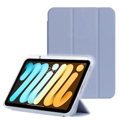 China Transparent Stand Case New Arrival Shockproof PU Leather Case Tablet Case for iPad mini6 with Pencil Slot for iPad mini6 for sale