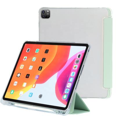 China iPad 2020 2021 Pro 11 Inch 2018 Case PU Tablet Pencil Slot Tri Folded Leather Shockproof Case for sale