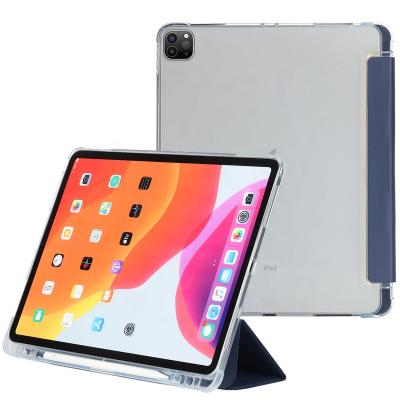 China iPad 2020 2021 Pro 11 Inch 2018 Case PU Tablet Pencil Slot Tri Folded Leather Shockproof Case for sale