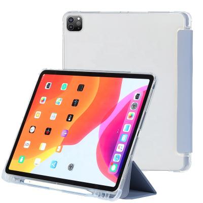 China iPad 2020 2021 Pro 11 Inch 2018 Case PU Tablet Pencil Slot Tri Folded Leather Shockproof Case for sale