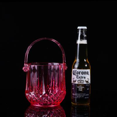 China Factory Sustainable Custom Running Outlet Round Acrylic Portable Ice Bucket And Handle for sale