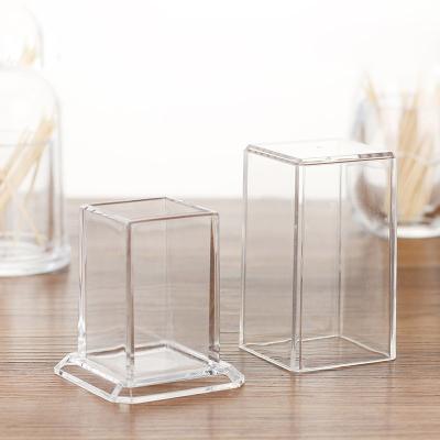 China Viable Direct Acrylic Sanitary Plastic Toothpick Case Factory Toothpick Holder Narrow Box for sale