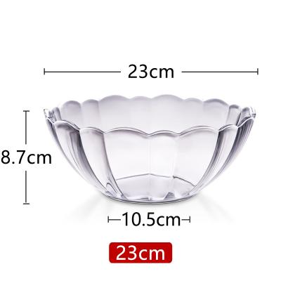 China 2021 New Multi-size Design Exquisite Universal Transparent Clear Acrylic Salad Viable Serving Bowls for sale